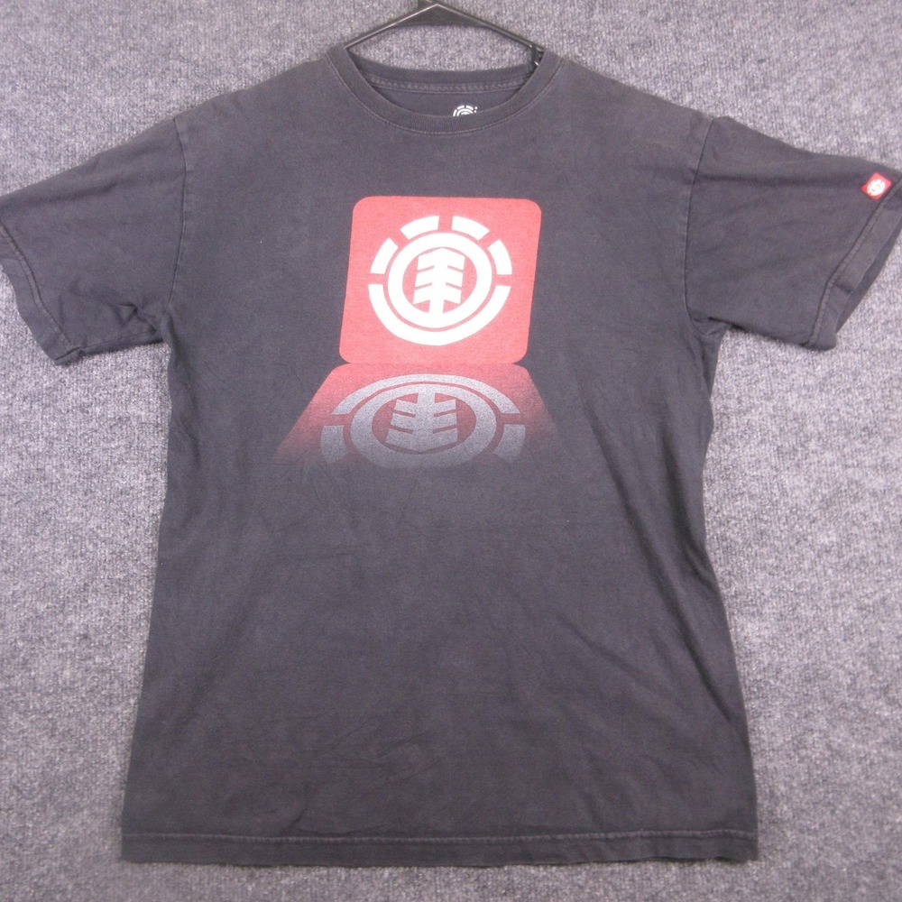 Y2K Element Shirt Mens Medium Black Organic Logo Graphic T Shirt Tee Skate